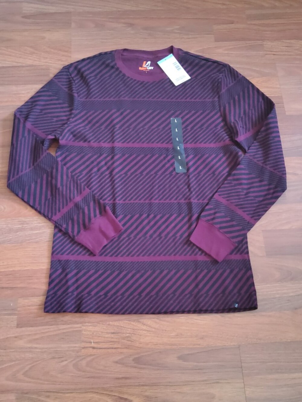 NWT Amplify Striped Men's Sweater Size Large Purple Black​